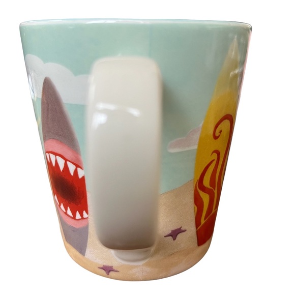 Starbucks Hawaii Beach Blue Mug 3.75” Surfboards Sea Turtle Fish Shark 10oz 2010 - Picture 5 of 6
